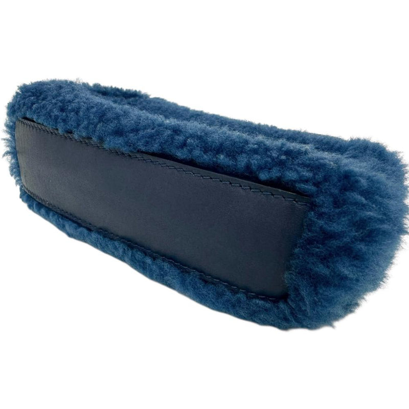 【FENDI/フェンディ】 マイクロピーカブー 2WAY ショルダーバッグ ハンドバッグ ムートン/レザー ブルー レディース【中古】【真子質店】【BL】 【Dxx】