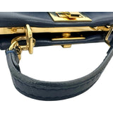 【FENDI/フェンディ】 マイクロピーカブー 2WAY ショルダーバッグ ハンドバッグ ムートン/レザー ブルー レディース【中古】【真子質店】【BL】 【Dxx】