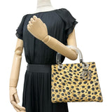 【Christian Dior/クリスチャンディオール】 レディディオール ハンドバッグ キャンバス イエロー系/レオパード レディース【中古】【真子質店】【BL】 【KTx】