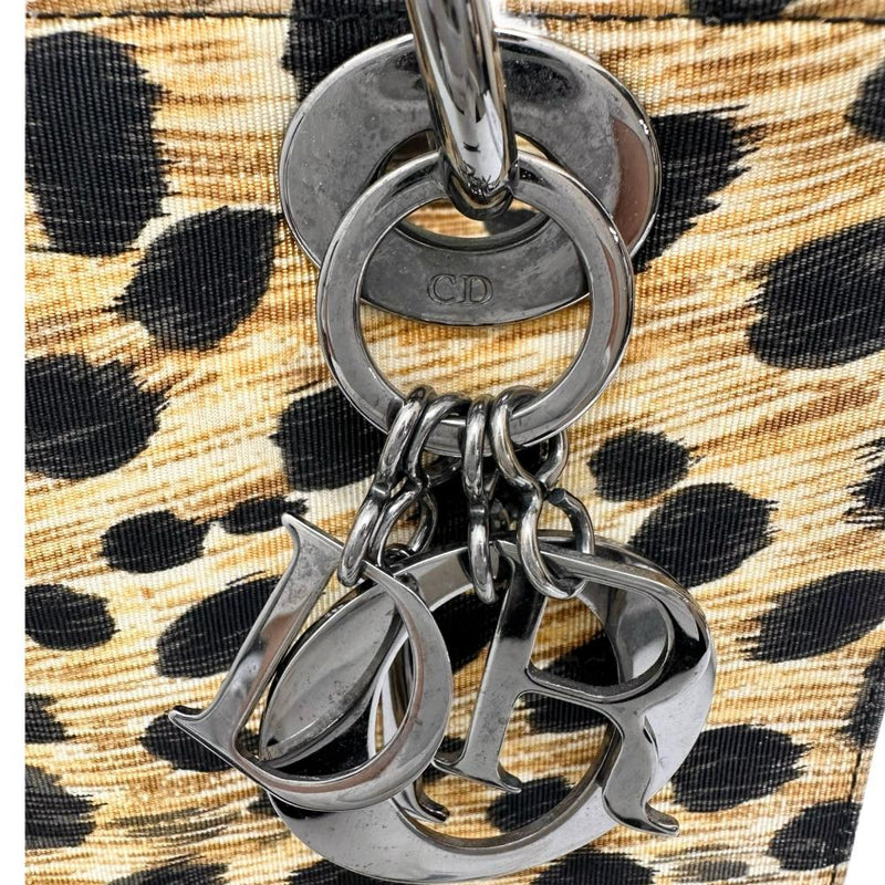 【Christian Dior/クリスチャンディオール】 レディディオール ハンドバッグ キャンバス イエロー系/レオパード レディース【中古】【真子質店】【BL】 【KTx】