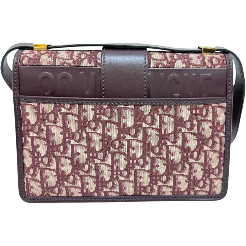 【Christian Dior/クリスチャンディオール】 オブリーク 30モンテーニュ ショルダーバッグ キャンバス/レザー/ジャガード ボルドー レディース【中古】【真子質店】【BL】 【TTTT】