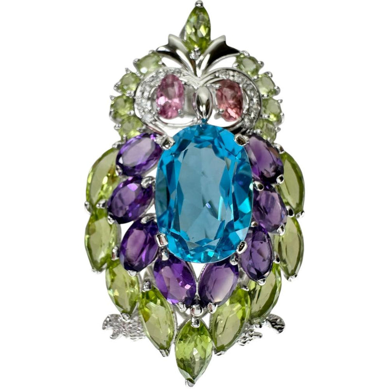 フクロウ ブローチ兼用 ブルートパーズ/ペリドット/ピンクトルマリン ダイヤモンド 0.10ct ペンダントトップ K18WGホワイトゴールド 18金 11.2g レディース
【中古】【真子質店】【NN】




【IYMox】