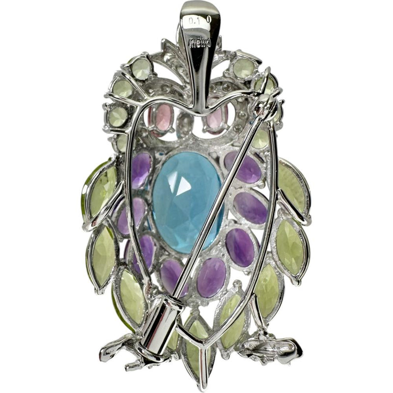 フクロウ ブローチ兼用 ブルートパーズ/ペリドット/ピンクトルマリン ダイヤモンド 0.10ct ペンダントトップ K18WGホワイトゴールド 18金 11.2g レディース
【中古】【真子質店】【NN】




【IYMox】