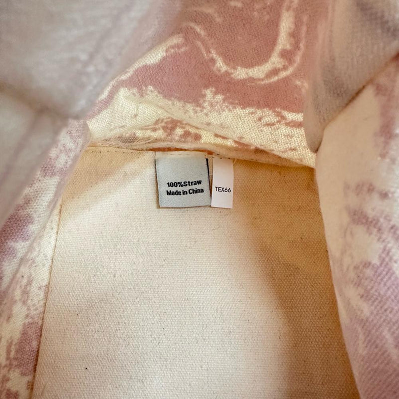【Christian Dior/クリスチャンディオール】 ノベルティ トートバッグ ストロー ピンク/アイボリー レディース【中古】【真子質店】【GD】 【TSK】