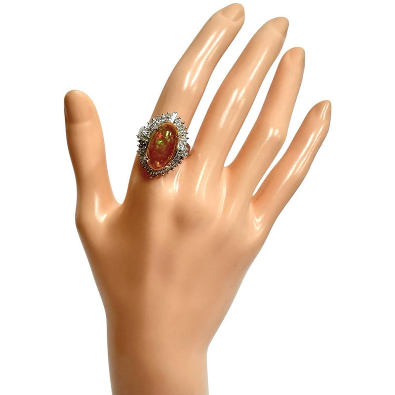 13号 ファイアオパール 5.28ct ダイヤモンド 計1.07ct リング・指輪 Pt900プラチナ 13.0g レディース
【中古】【真子質店】【NN】




【IISS】