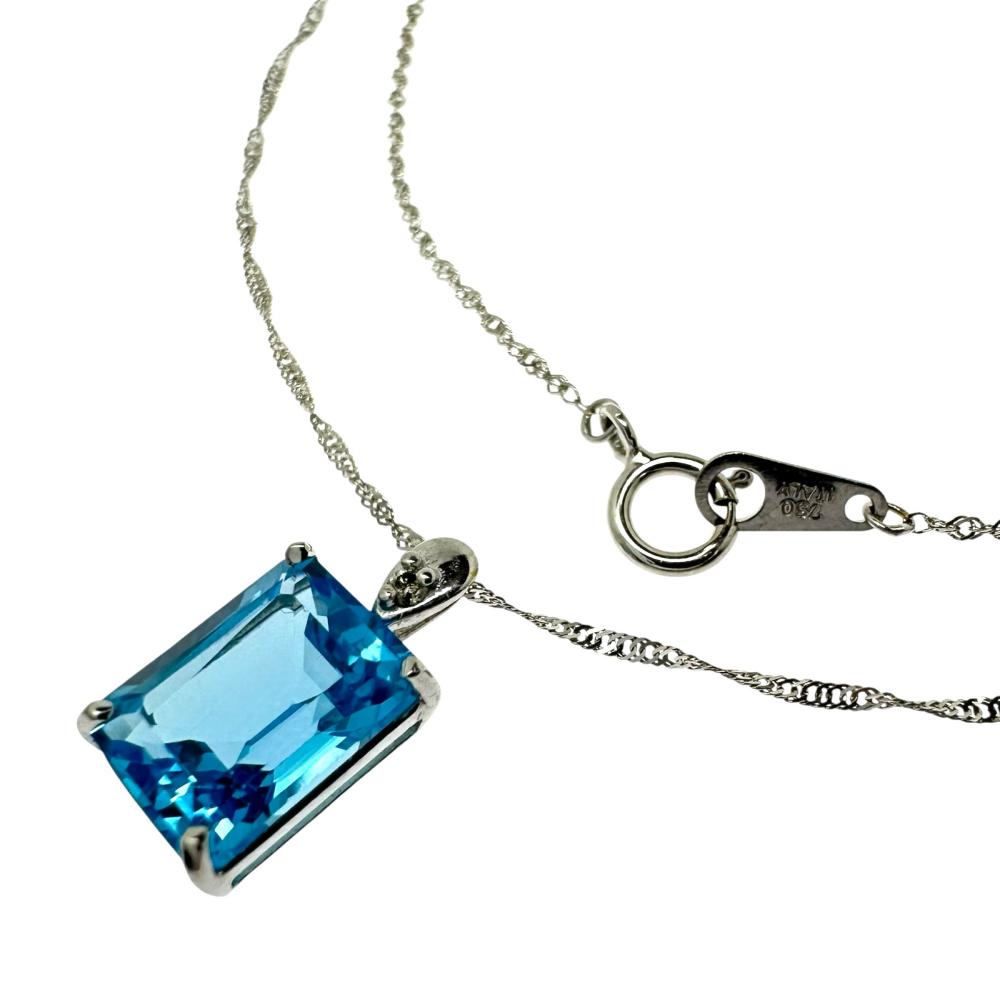 ブルートパーズ 緑石 ペンダントトップ K18ゴールド 18金/(金性確認済