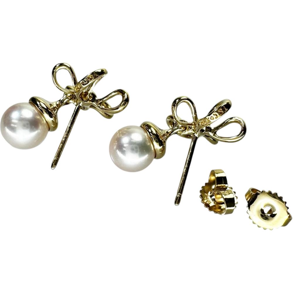 TIFFANY&Co./ティファニー】 アコヤ真珠7.0mm ピアス K18ゴールド 18金