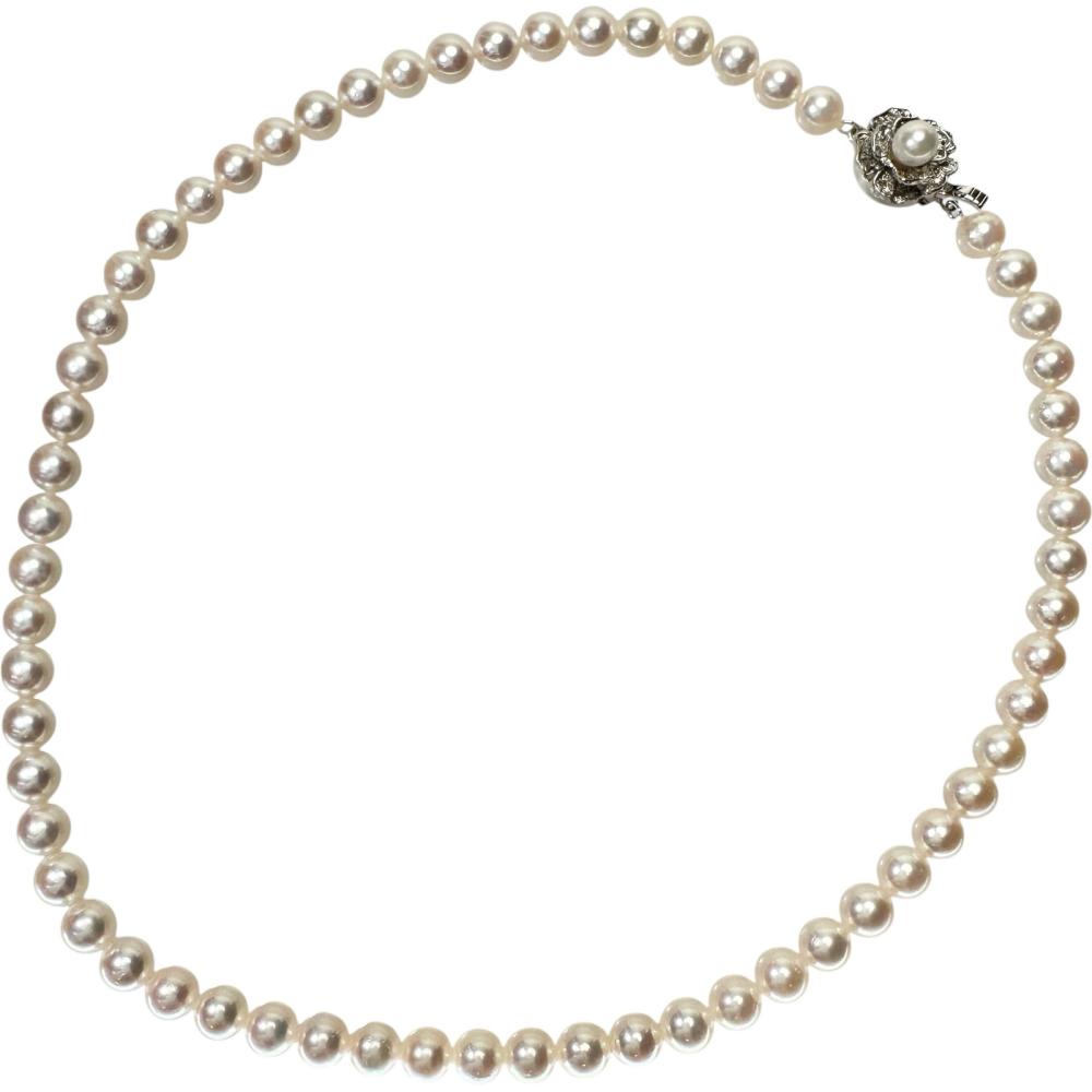 アコヤパール/真珠φ6.5～6.8mm ネックレス シルバー 29.5g 43cm