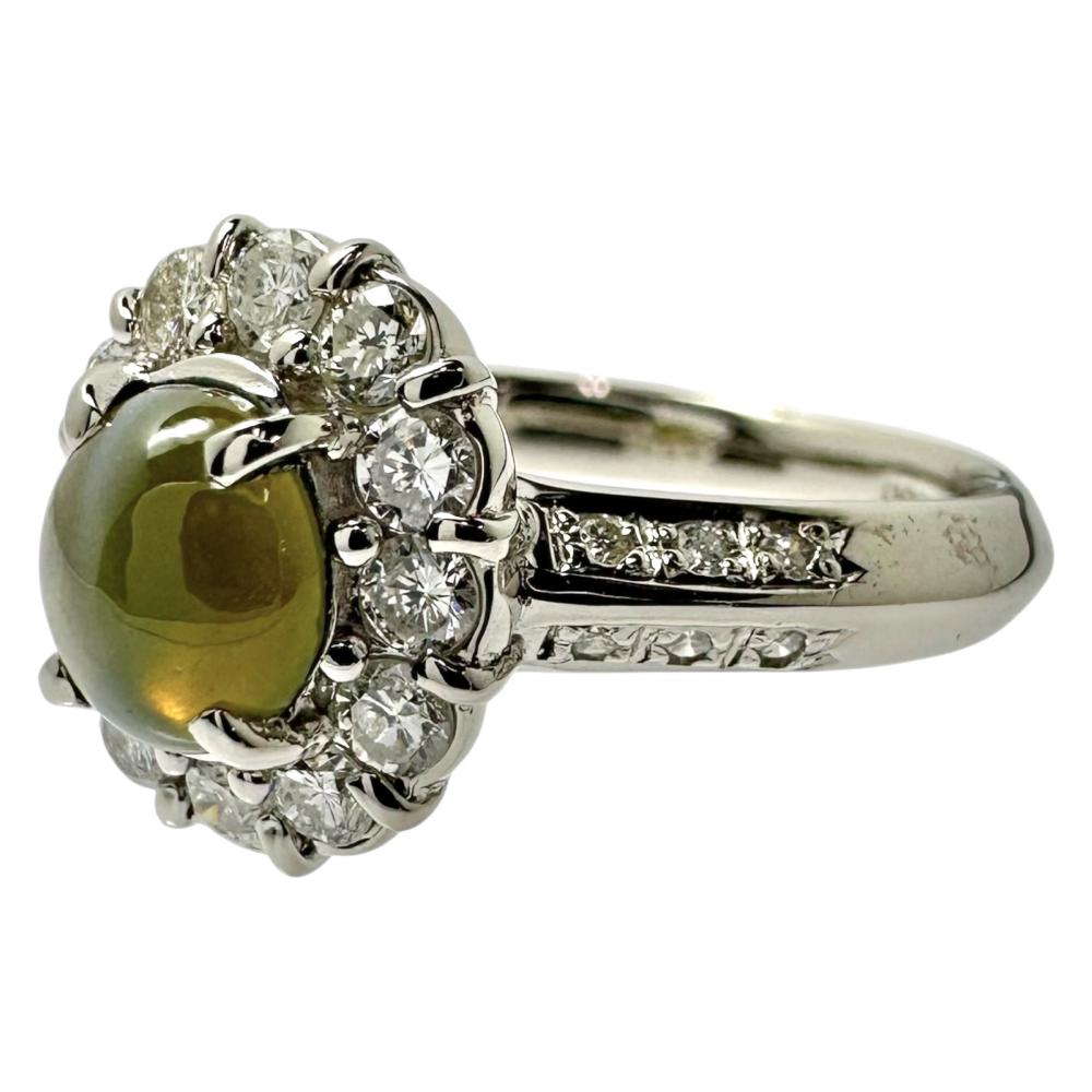 11号 クリソベリルキャッツアイ 0.94ct ダイヤモンド 計0.47ct