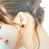 南洋ゴールデンパール 11.0mm ピアス Pt900プラチナ 3.7g レディース 【中古】【真子質店】【NN】 【IMoD】