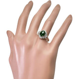★★最終特価品 15号 ヒスイ ダイヤモンド 計0.33ct リング・指輪 Pt900プラチナ 6.1g レディース 【中古】【真子質店】【NN】 【MoSD】
