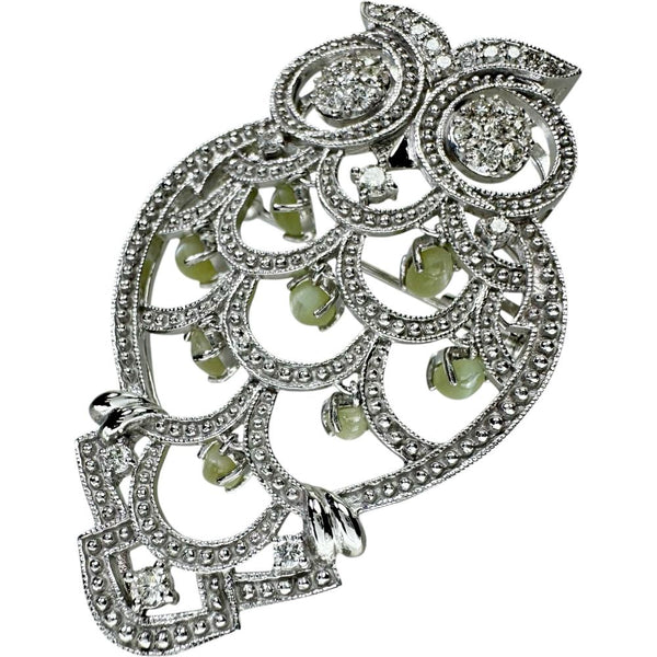 フクロウ ペンブローチ ブローチ兼用 クリソベリルキャッツアイ 計3.29ct ダイヤモンド 計0.80ct ペンダントトップ K18WGホワイトゴールド 18金/K14WGホワイトゴールド 14金 16.1g レディース
【中古】【真子質店】【NN】




【TIKMi】