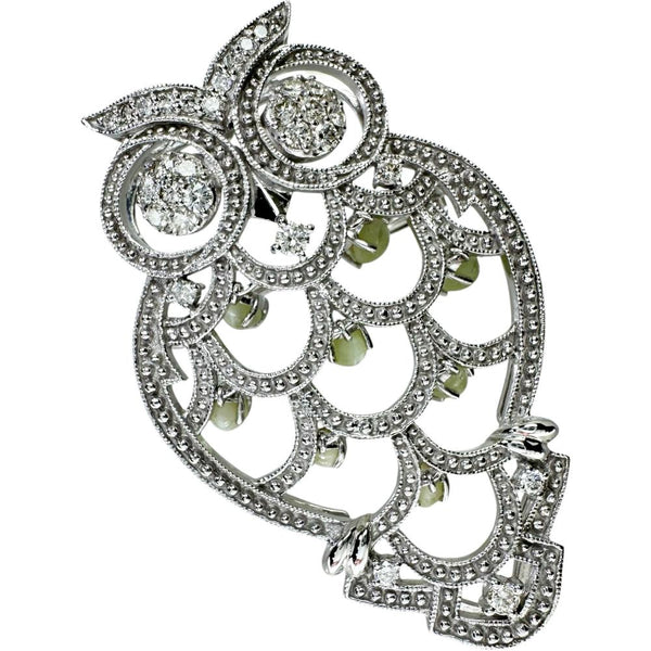 フクロウ ペンブローチ ブローチ兼用 クリソベリルキャッツアイ 計3.29ct ダイヤモンド 計0.80ct ペンダントトップ K18WGホワイトゴールド 18金/K14WGホワイトゴールド 14金 16.1g レディース
【中古】【真子質店】【NN】




【TIKMi】