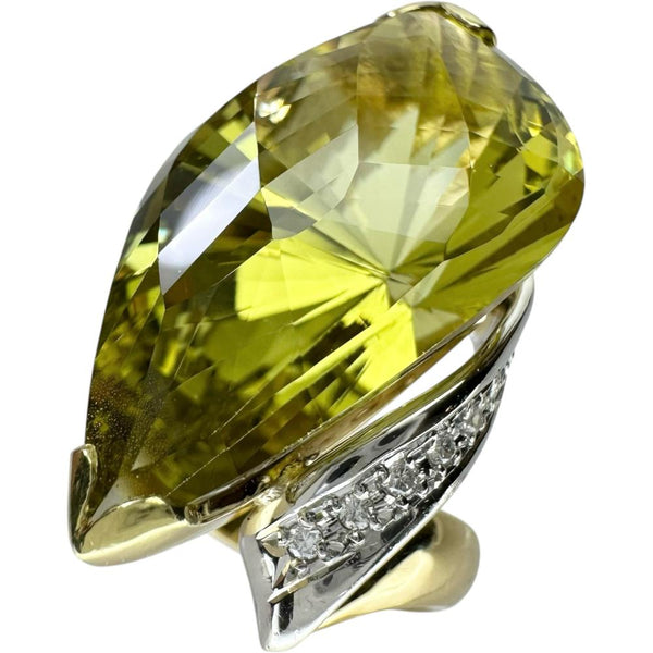 12号 ベリル 20.17ct ダイヤモンド 0.06ct リング・指輪 K18ゴールド 18金/Pt900プラチナ 18.4g レディース 【中古】【真子質店】【NN】 【IMiIMo】