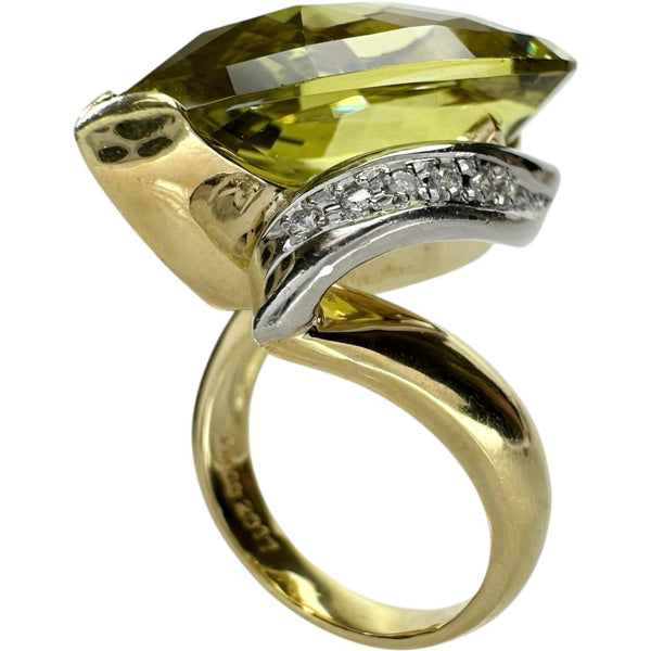 12号 ベリル 20.17ct ダイヤモンド 0.06ct リング・指輪 K18ゴールド 18金/Pt900プラチナ 18.4g レディース 【中古】【真子質店】【NN】 【IMiIMo】