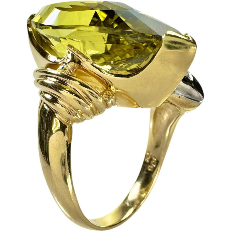 12号 ベリル 20.17ct ダイヤモンド 0.06ct リング・指輪 K18ゴールド 18金/Pt900プラチナ 18.4g レディース 【中古】【真子質店】【NN】 【IMiIMo】