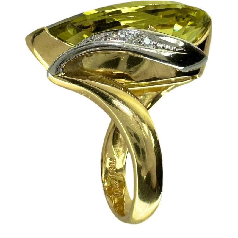 12号 ベリル 20.17ct ダイヤモンド 0.06ct リング・指輪 K18ゴールド 18金/Pt900プラチナ 18.4g レディース 【中古】【真子質店】【NN】 【IMiIMo】