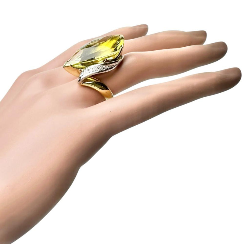 12号 ベリル 20.17ct ダイヤモンド 0.06ct リング・指輪 K18ゴールド 18金/Pt900プラチナ 18.4g レディース 【中古】【真子質店】【NN】 【IMiIMo】