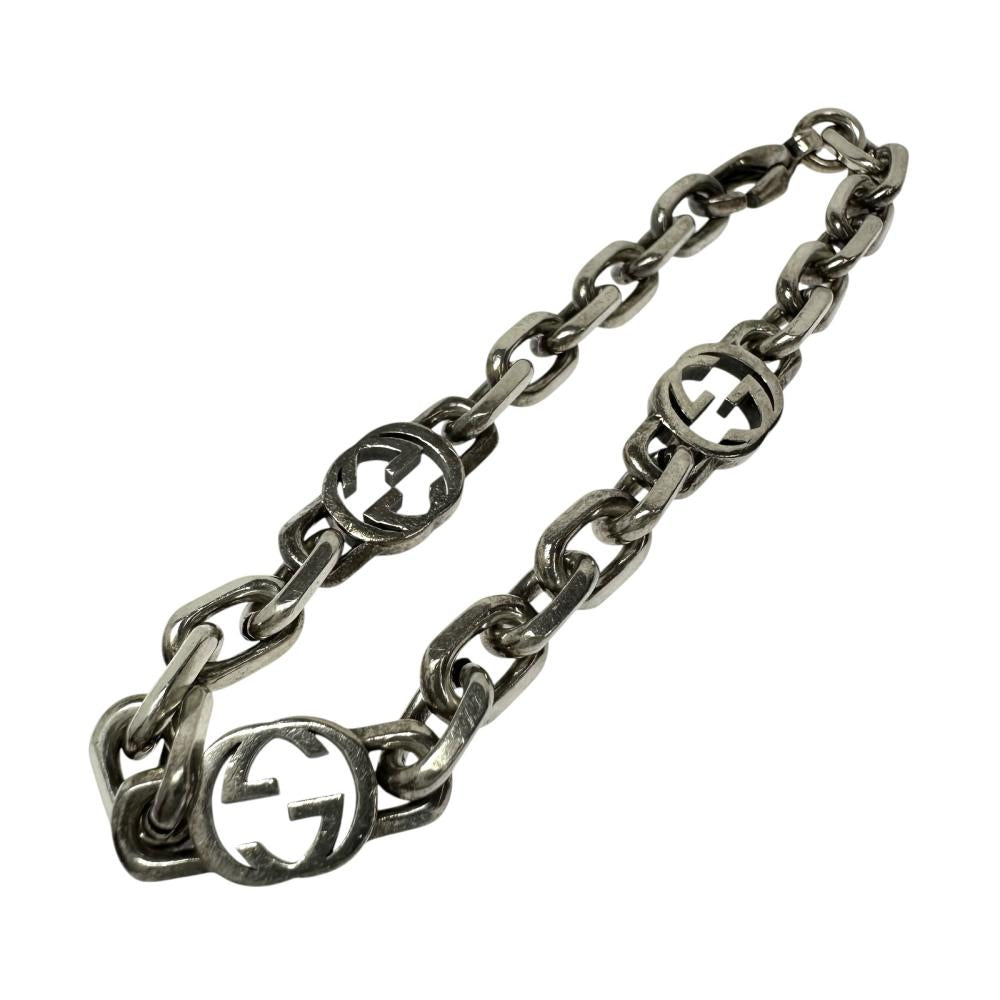 グッチ ブレスレット インターロッキングG SV925 中古品 (17046) GUCCI/グッチ】 インターロッキングG ブレスレット シルバー925 18.0g