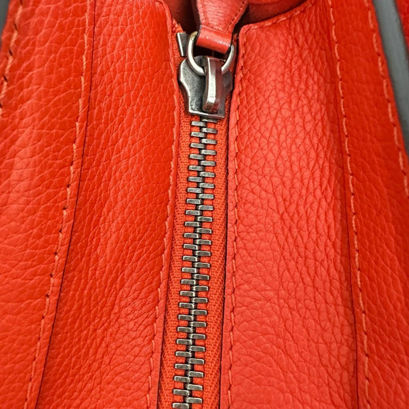 【CELINE/セリーヌ】 ラゲージ マイクロショッパー ハンドバッグ レザー オレンジ/シルバー金具 レディース【中古】【真子質店】【BL】 【Mixx】