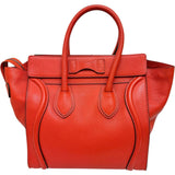 【CELINE/セリーヌ】 ラゲージ マイクロショッパー ハンドバッグ レザー オレンジ/シルバー金具 レディース【中古】【真子質店】【BL】 【Mixx】