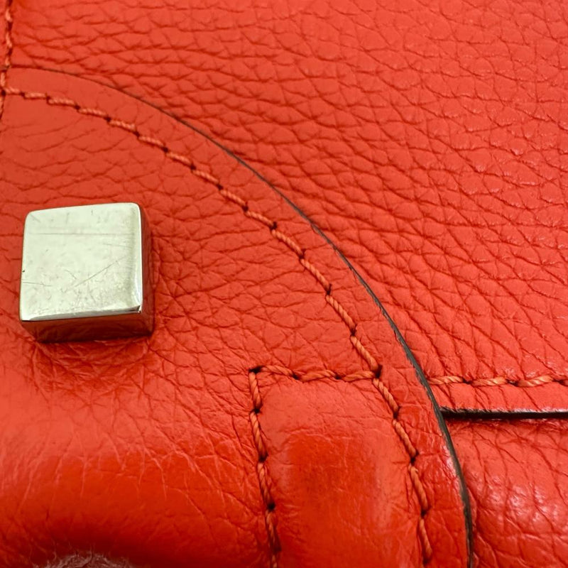 【CELINE/セリーヌ】 ラゲージ マイクロショッパー ハンドバッグ レザー オレンジ/シルバー金具 レディース【中古】【真子質店】【BL】 【Mixx】
