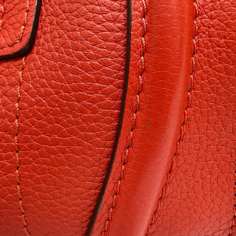 【CELINE/セリーヌ】 ラゲージ マイクロショッパー ハンドバッグ レザー オレンジ/シルバー金具 レディース【中古】【真子質店】【BL】 【Mixx】