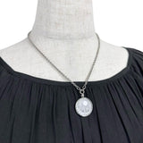 HERMES Quadridge Medaille Necklace, Metal, 18.2g, 45cm, White/Silver, Women's
 [Used] [Makoto Pawn Shop] [GD]




 [YMiT] 