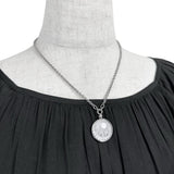 HERMES Quadridge Medaille Necklace, Metal, 18.2g, 45cm, White/Silver, Women's
 [Used] [Makoto Pawn Shop] [GD]




 [YMiT] 