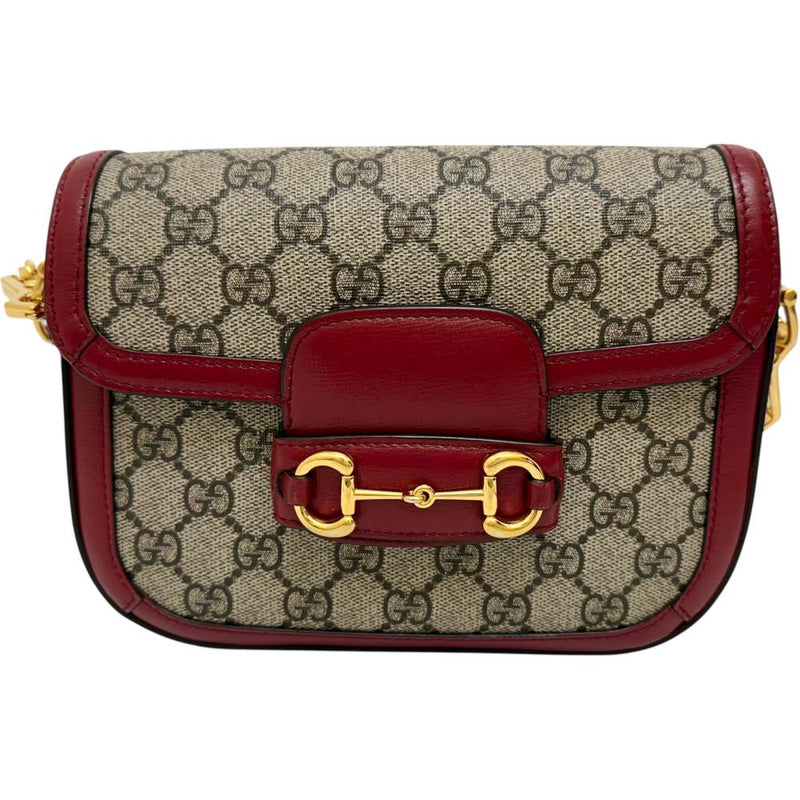 【GUCCI/グッチ】 ホースビット 1955 658574 ショルダーバッグ GGスプリームキャンバス ベージュ/レッド レディース【中古】【真子質店】【BL】 【IMiKx】