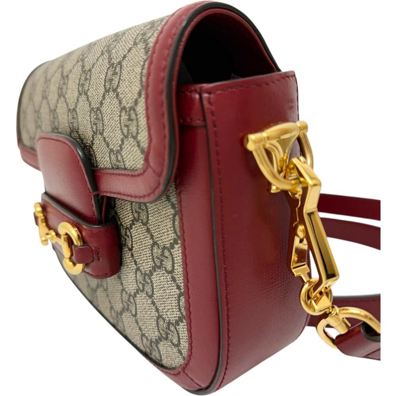 【GUCCI/グッチ】 ホースビット 1955 658574 ショルダーバッグ GGスプリームキャンバス ベージュ/レッド レディース【中古】【真子質店】【BL】 【IMiKx】
