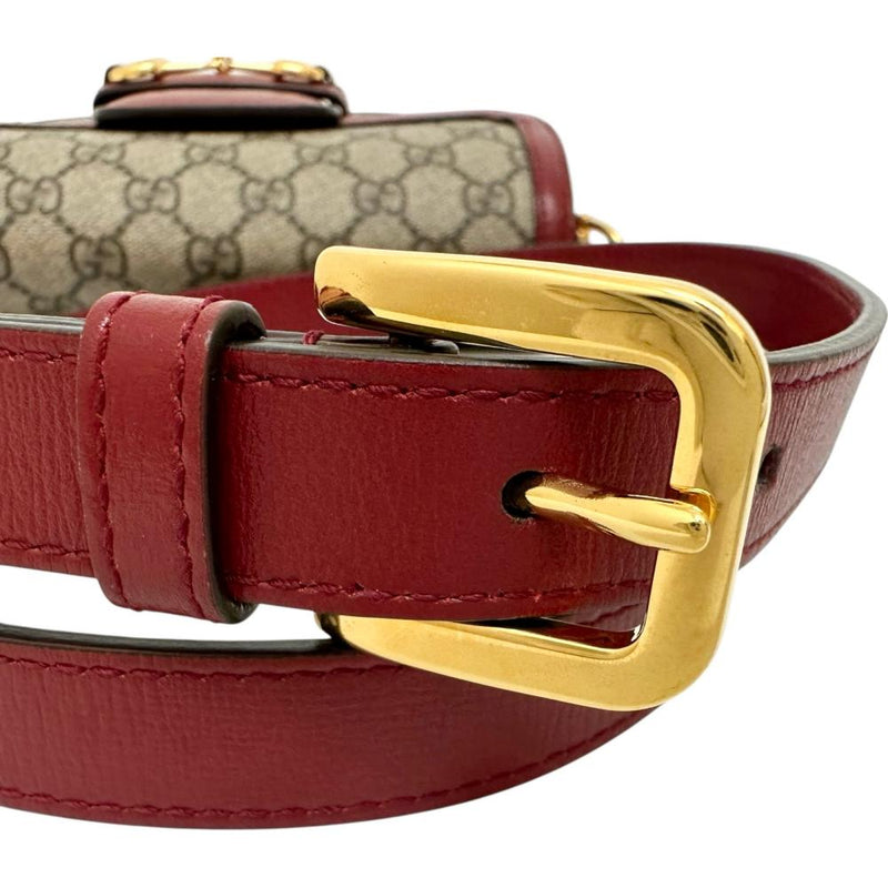 【GUCCI/グッチ】 ホースビット 1955 658574 ショルダーバッグ GGスプリームキャンバス ベージュ/レッド レディース【中古】【真子質店】【BL】 【IMiKx】