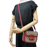 【GUCCI/グッチ】 ホースビット 1955 658574 ショルダーバッグ GGスプリームキャンバス ベージュ/レッド レディース【中古】【真子質店】【BL】 【IMiKx】