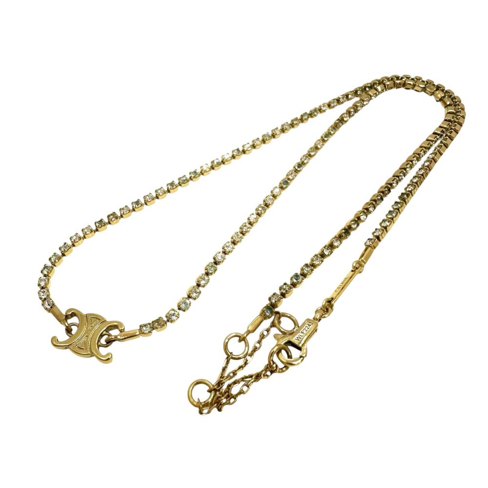 CELINEセリーヌトリオンフスパークルラインストーンネックレス CELINE/セリーヌ】 トリオンフ スパークル ネックレス GP/ライン