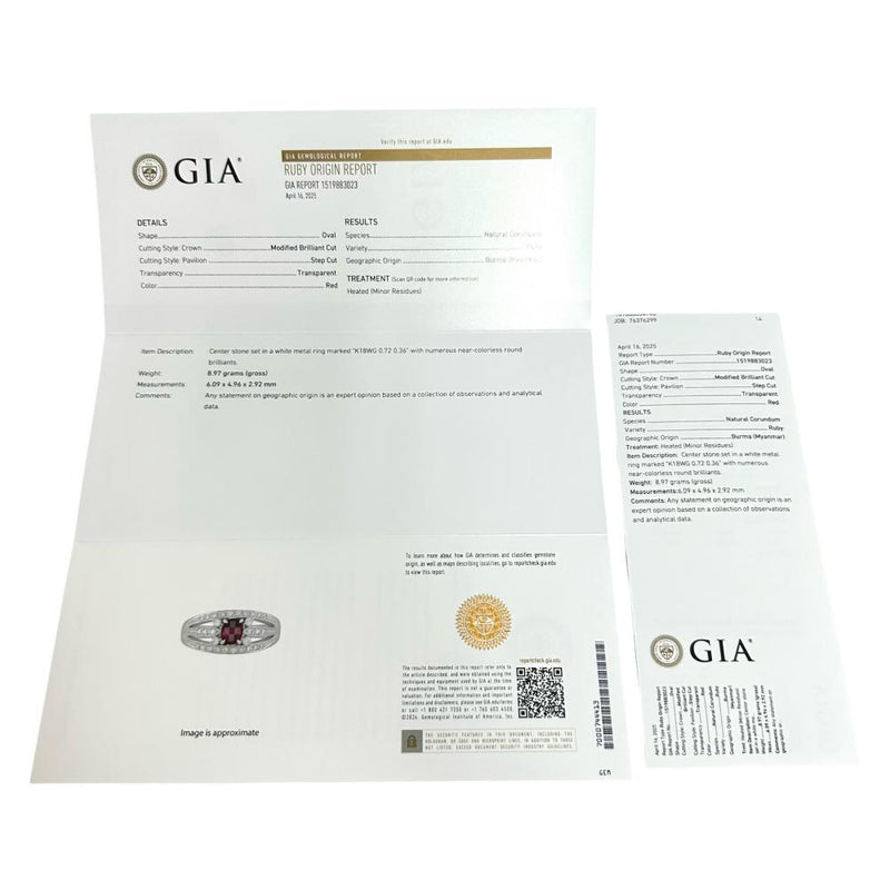 21号 ビルマ産ルビー 0.72ct ダイヤモンド 計0.36ct リング・指輪 K18WGホワイトゴールド 18金 9.0g レディース 【中古】【真子質店】【NN】 【IMoDx】