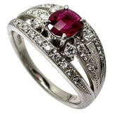 21号 ビルマ産ルビー 0.72ct ダイヤモンド 計0.36ct リング・指輪 K18WGホワイトゴールド 18金 9.0g レディース 【中古】【真子質店】【NN】 【IMoDx】