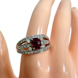 21号 ビルマ産ルビー 0.72ct ダイヤモンド 計0.36ct リング・指輪 K18WGホワイトゴールド 18金 9.0g レディース 【中古】【真子質店】【NN】 【IMoDx】