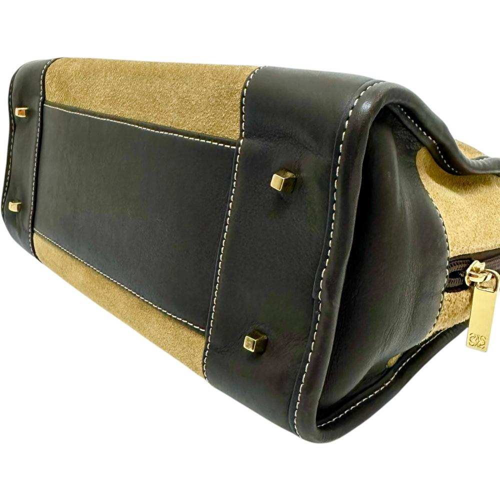 LOEWE/ロエベ】 アマソナ28 ハンドバッグ レザー/スエード ベージュ 
