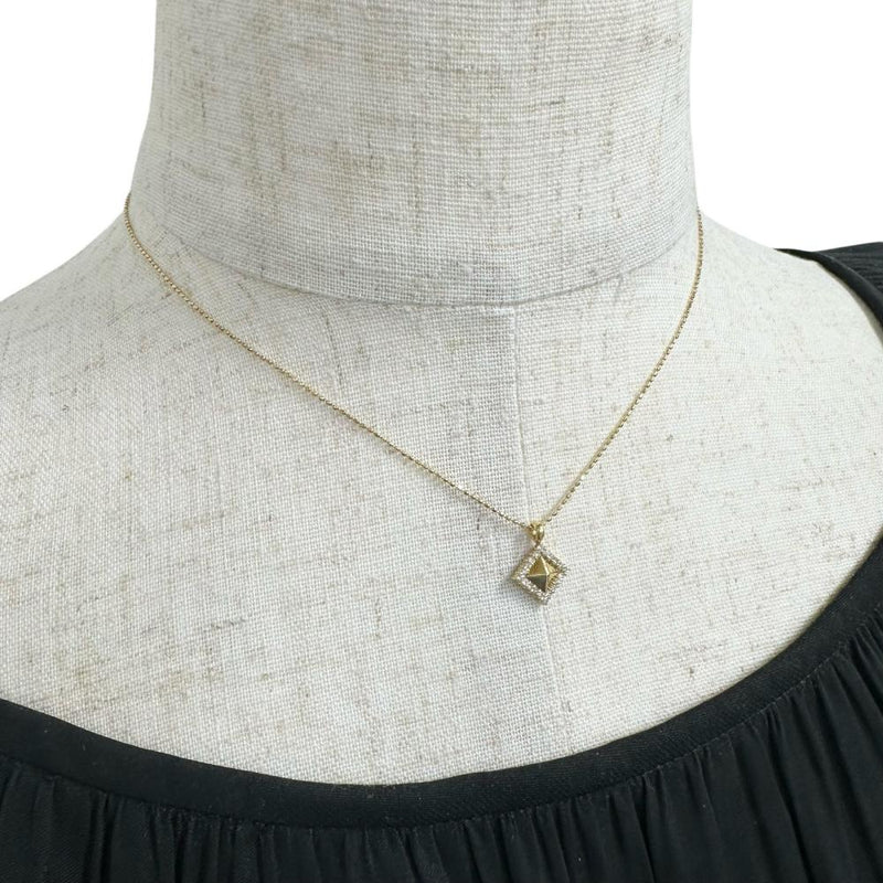 ダイヤモンド 計0.10ct ネックレス K18ゴールド 18金 2.0g 37cm 