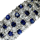 18.5号 サファイア 0.60ct ダイヤモンド 1.00ct リング・指輪 Pt900プラチナ 9.7g レディース 【中古】【真子質店】【NN】 【KST】