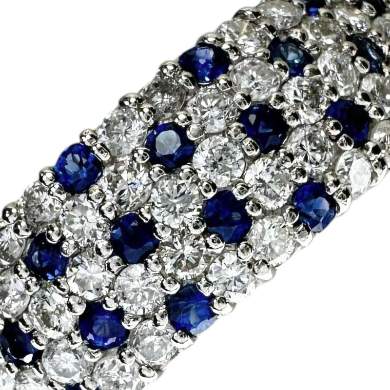 18.5号 サファイア 0.60ct ダイヤモンド 1.00ct リング・指輪 Pt900プラチナ 9.7g レディース 【中古】【真子質店】【NN】 【KST】