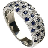 18.5号 サファイア 0.60ct ダイヤモンド 1.00ct リング・指輪 Pt900プラチナ 9.7g レディース 【中古】【真子質店】【NN】 【KST】