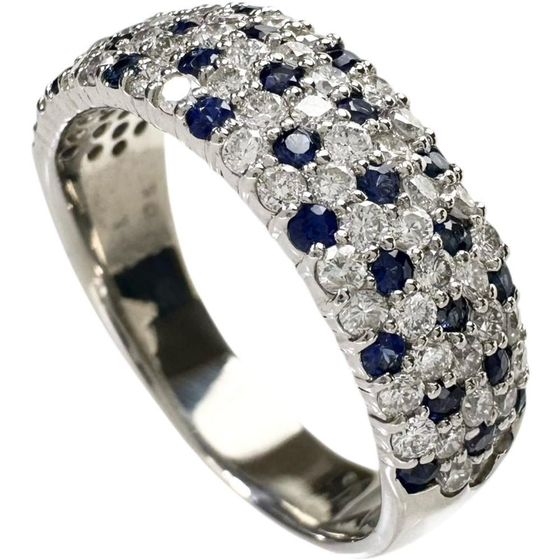 18.5号 サファイア 0.60ct ダイヤモンド 1.00ct リング・指輪 Pt900プラチナ 9.7g レディース 【中古】【真子質店】【NN】 【KST】
