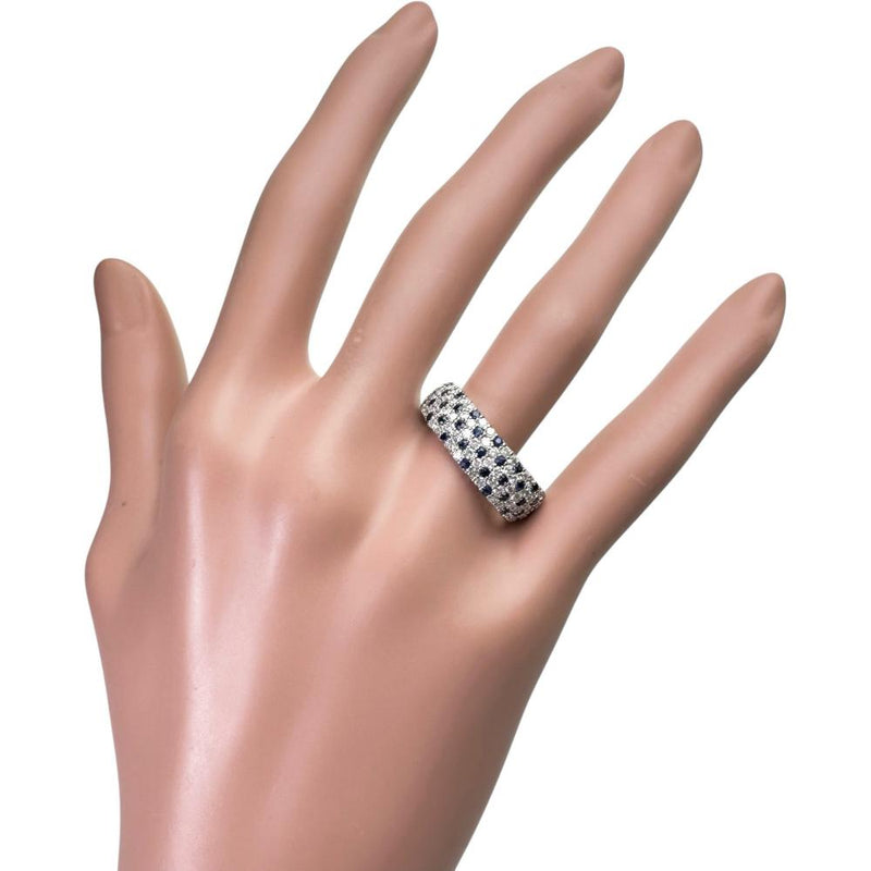 18.5号 サファイア 0.60ct ダイヤモンド 1.00ct リング・指輪 Pt900プラチナ 9.7g レディース 【中古】【真子質店】【NN】 【KST】