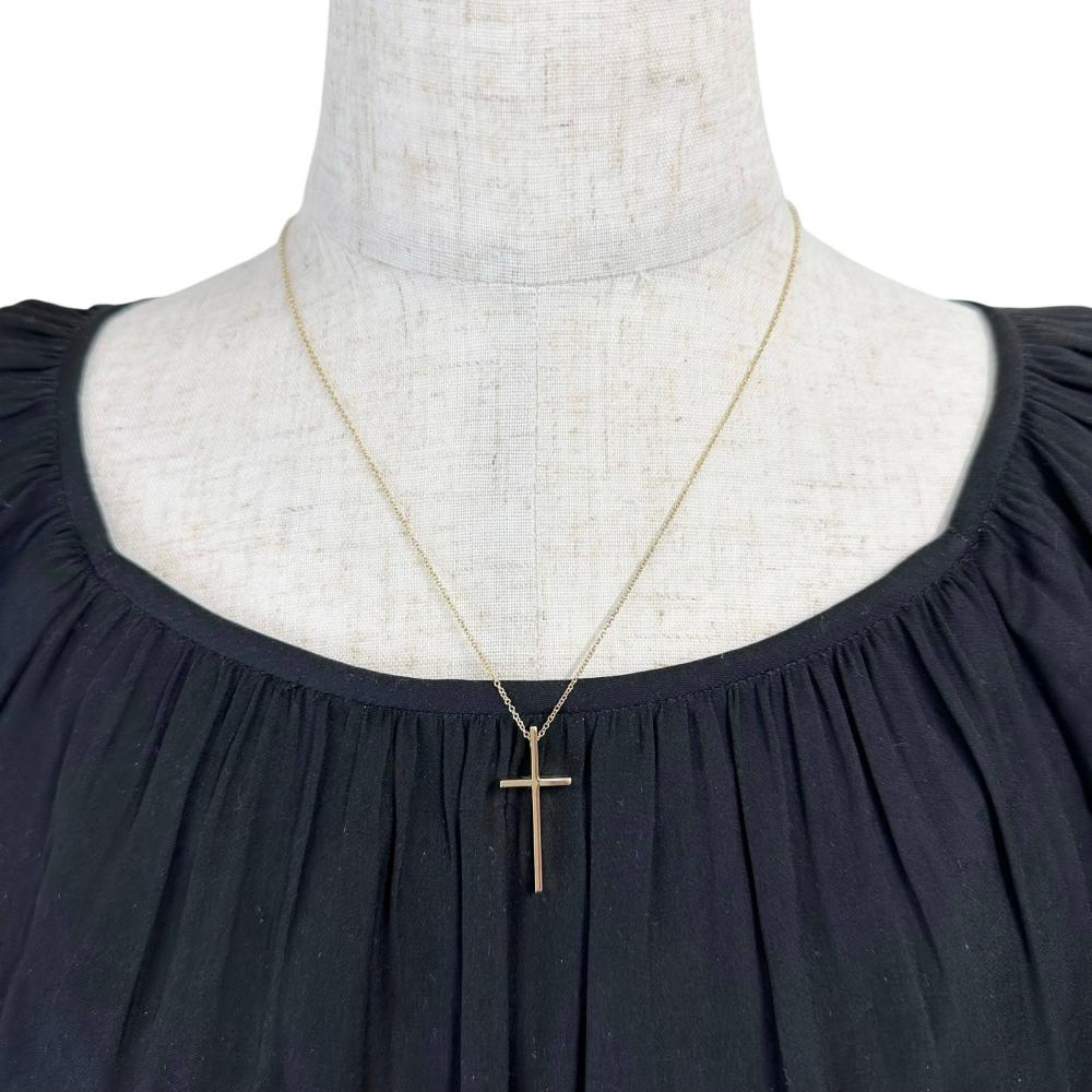 TIFFANY&Co./ティファニー】 メトロ クロス ネックレス K18ゴールド 18