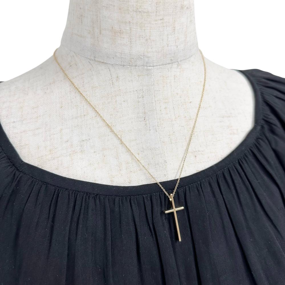 TIFFANY&Co./ティファニー】 メトロ クロス ネックレス K18ゴールド 18