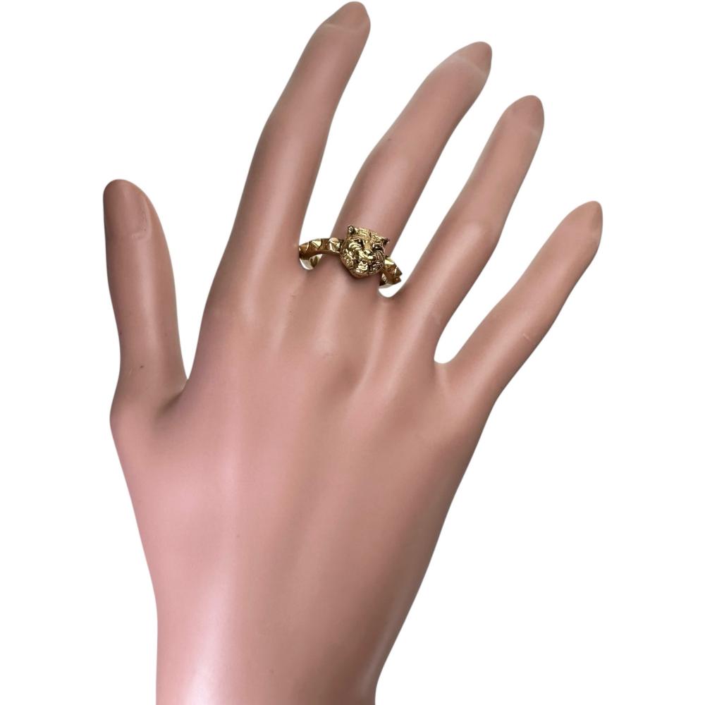 13号【GUCCI/グッチ】 タイガ―ヘッド タイガーモチーフ リング・指輪