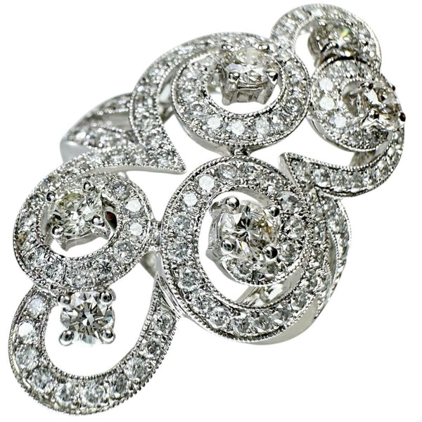 15.5号 ダイヤモンド 0.56/1.16ct リング・指輪 K18WGホワイトゴールド 18金 8.4g レディース 【中古】【真子質店】【NN】 【IMoSMo】