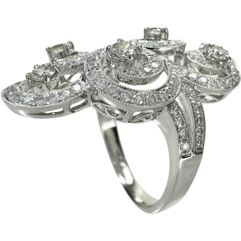 15.5号 ダイヤモンド 0.56/1.16ct リング・指輪 K18WGホワイトゴールド 18金 8.4g レディース 【中古】【真子質店】【NN】 【IMoSMo】