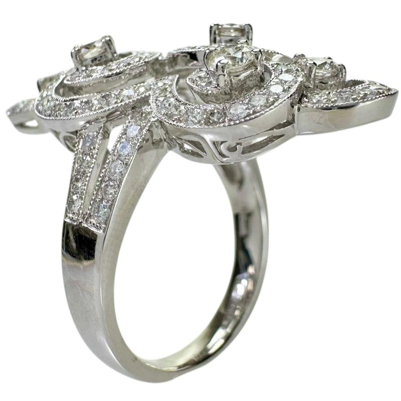 15.5号 ダイヤモンド 0.56/1.16ct リング・指輪 K18WGホワイトゴールド 18金 8.4g レディース 【中古】【真子質店】【NN】 【IMoSMo】